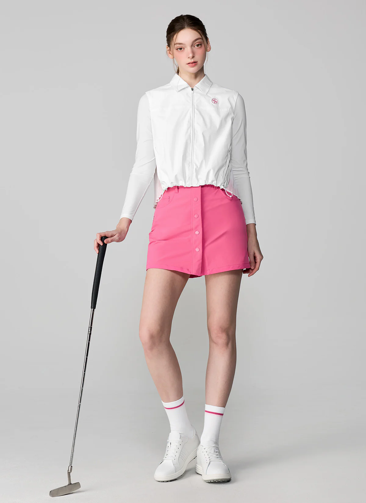 Back Pleated Zip-Up Vest - Image 6