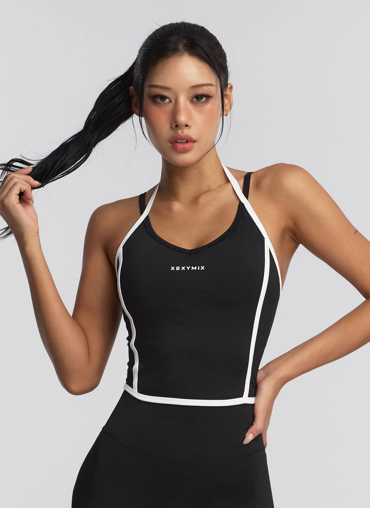 Black Label Signature Life Curve Line Cropped Top - Image 25