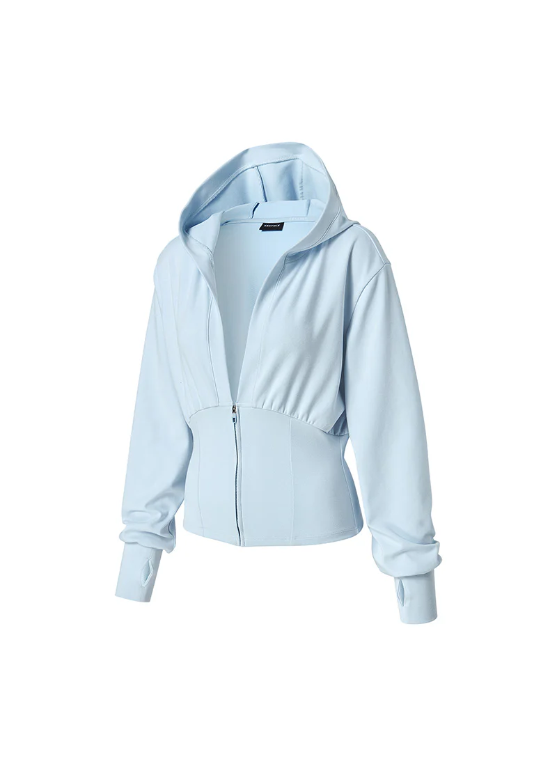 Deep V-Neck Hood Zip-up - Image 10