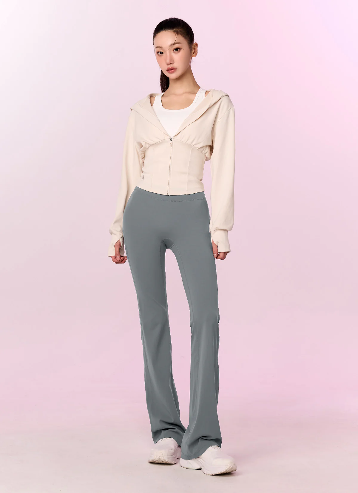 Deep V-Neck Hood Zip-up - Image 13