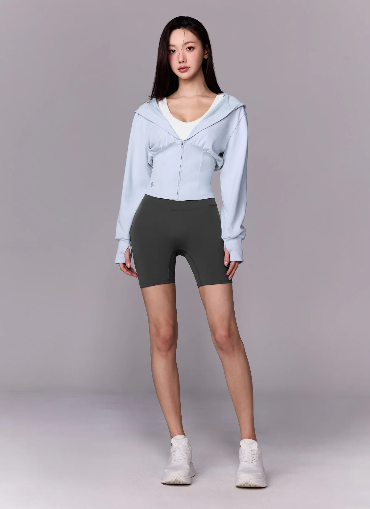 Deep V-Neck Hood Zip-up - Image 9