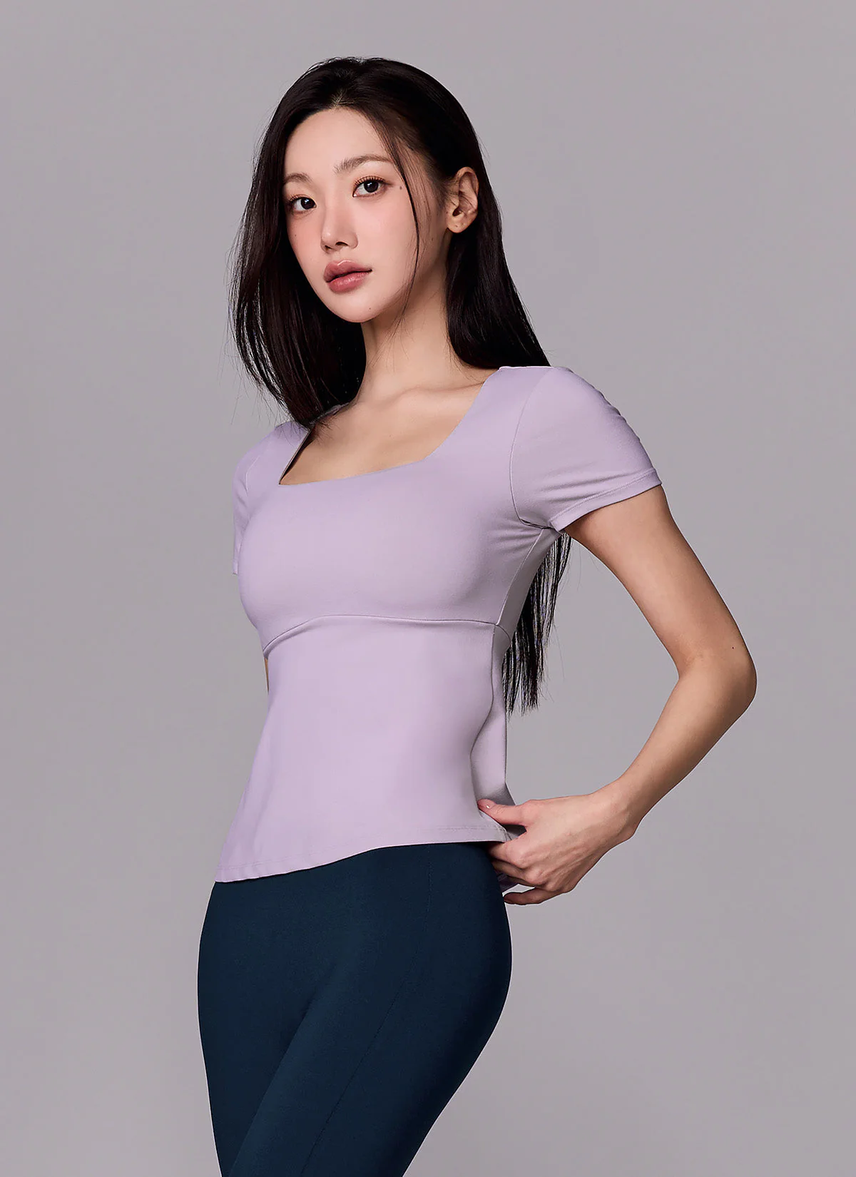 Flare Square Neck Inpad Short Sleeve - Image 10