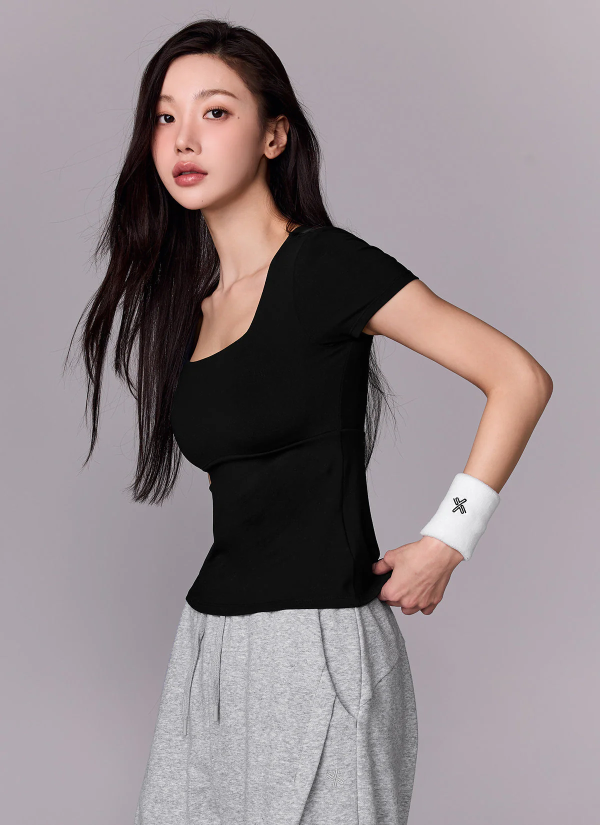 Flare Square Neck Inpad Short Sleeve - Image 4