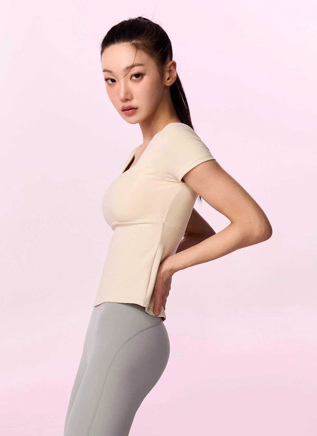 Flare Square Neck Inpad Short Sleeve - Image 7
