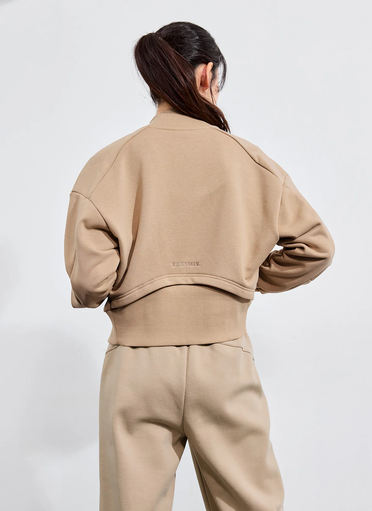 High Neck Curved Zip-up Jacket - Image 7