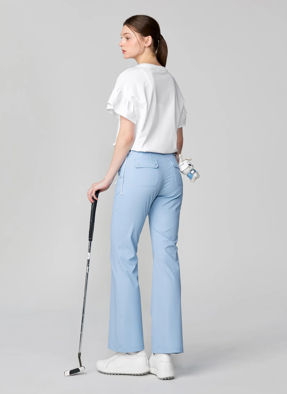 Light Textured Bootcut Pants - Image 9