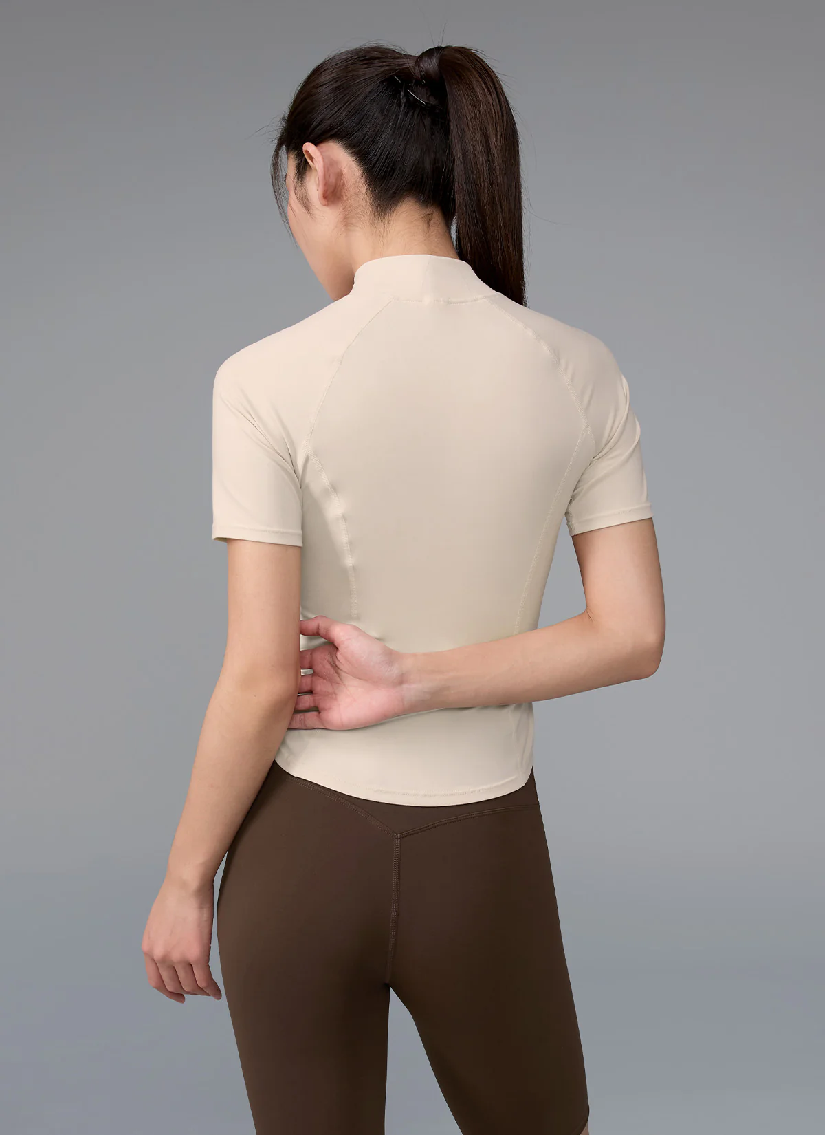 Peach-Like Mock Neck Short Sleeve - Image 22