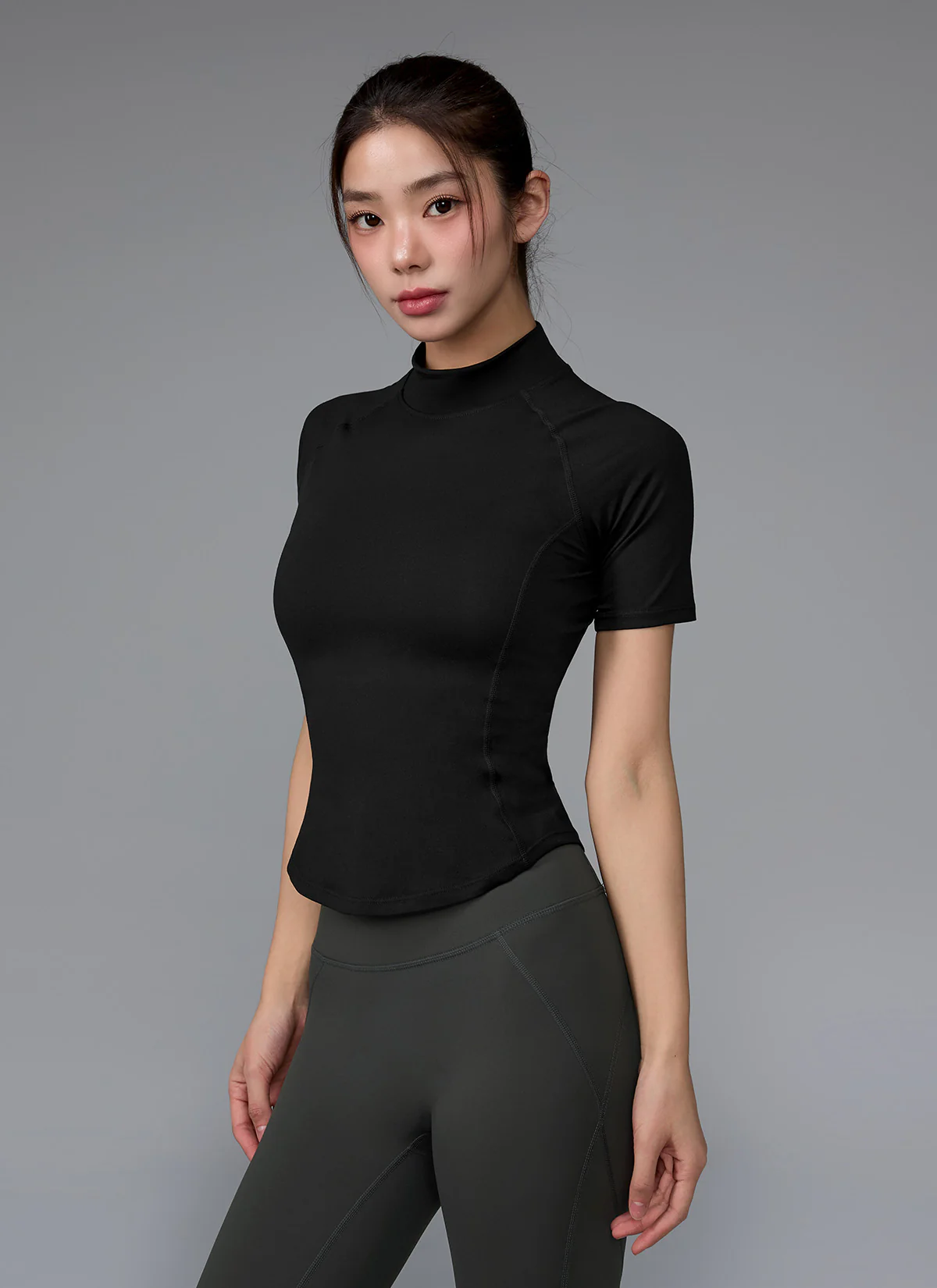Peach-Like Mock Neck Short Sleeve - Image 3