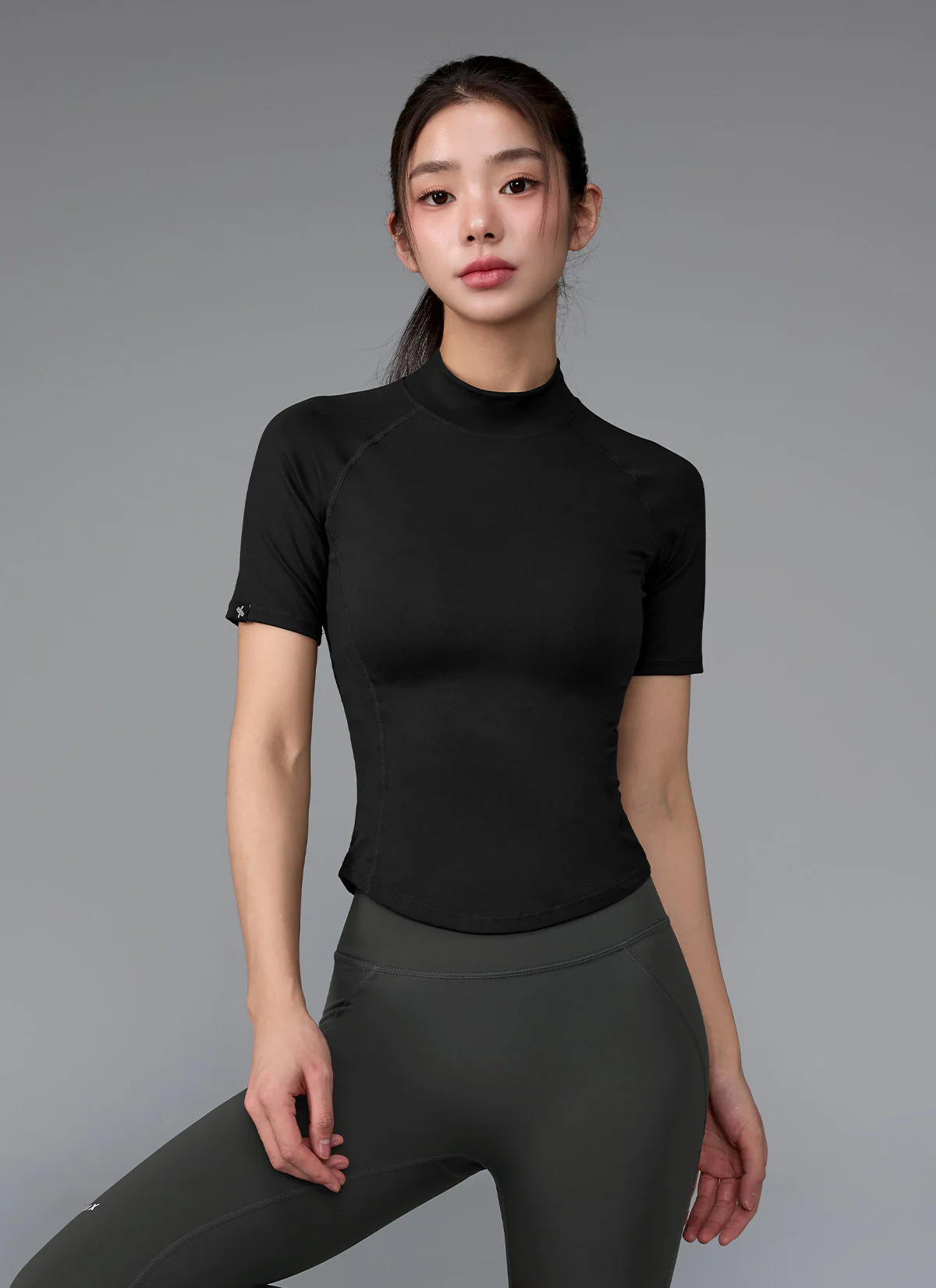 Peach-Like Mock Neck Short Sleeve - Image 42