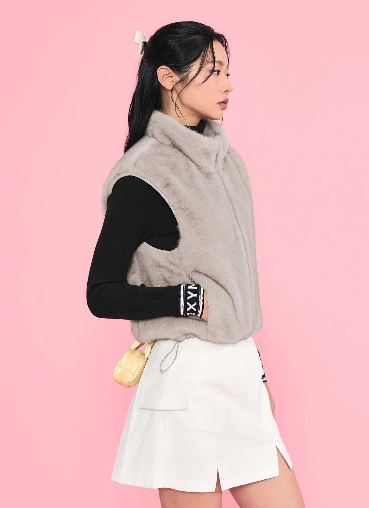 Quilted Soft Fur Reversible Vest - Image 16