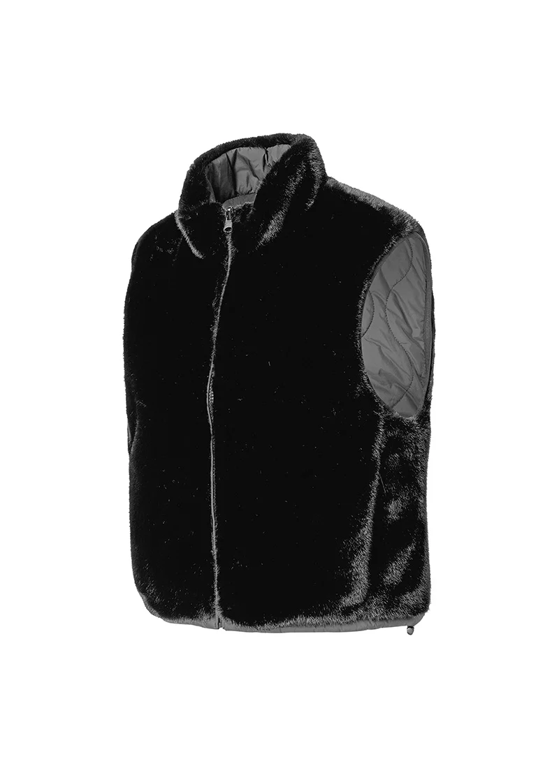 Quilted Soft Fur Reversible Vest - Image 23