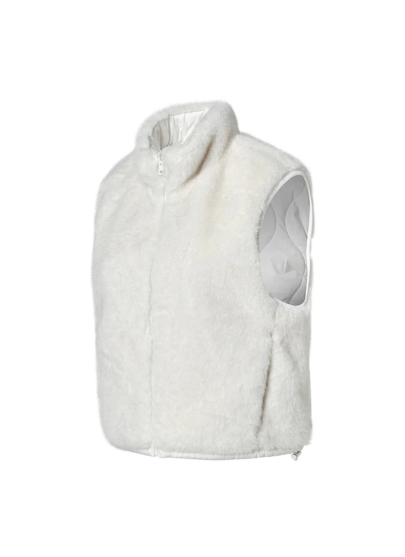 Quilted Soft Fur Reversible Vest - Image 9