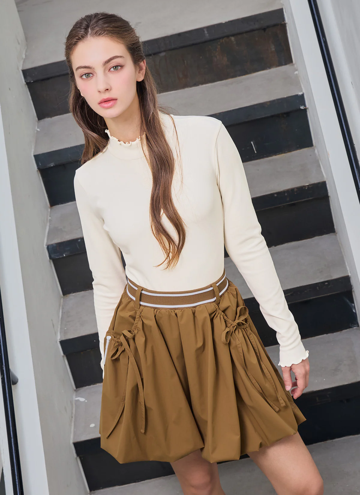 Ruffle Mock Neck Fleece Base Layer - Image 10