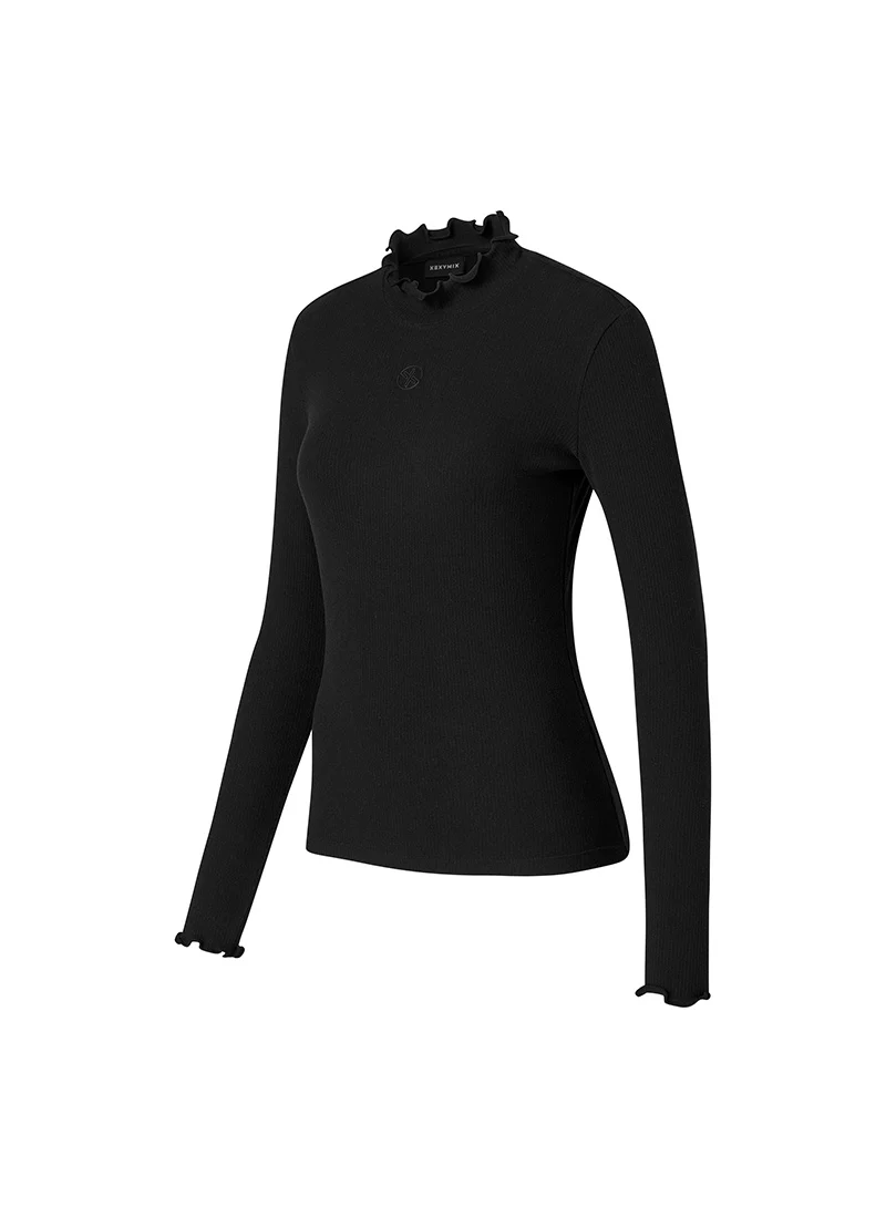 Ruffle Mock Neck Fleece Base Layer - Image 3