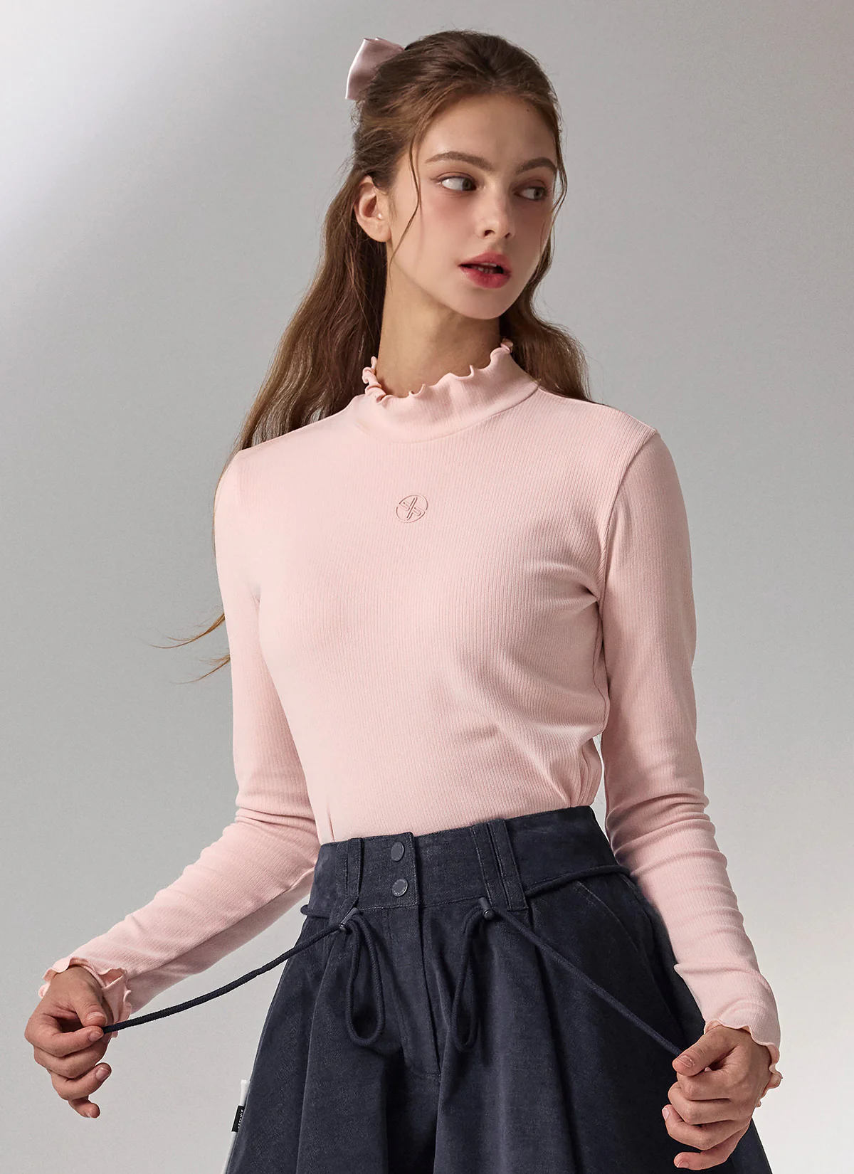 Ruffle Mock Neck Fleece Base Layer - Image 5