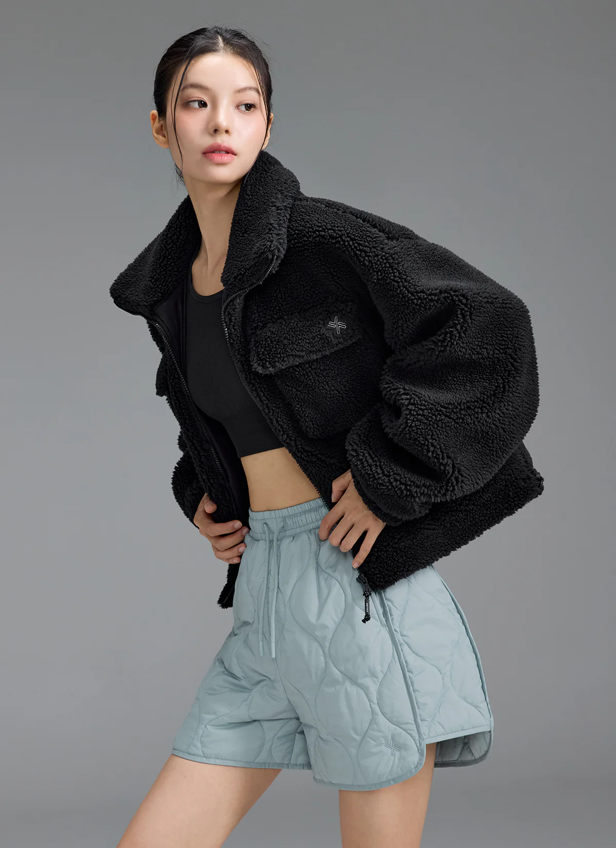 Sherpa High Neck Out Pocket Jacket - Image 19