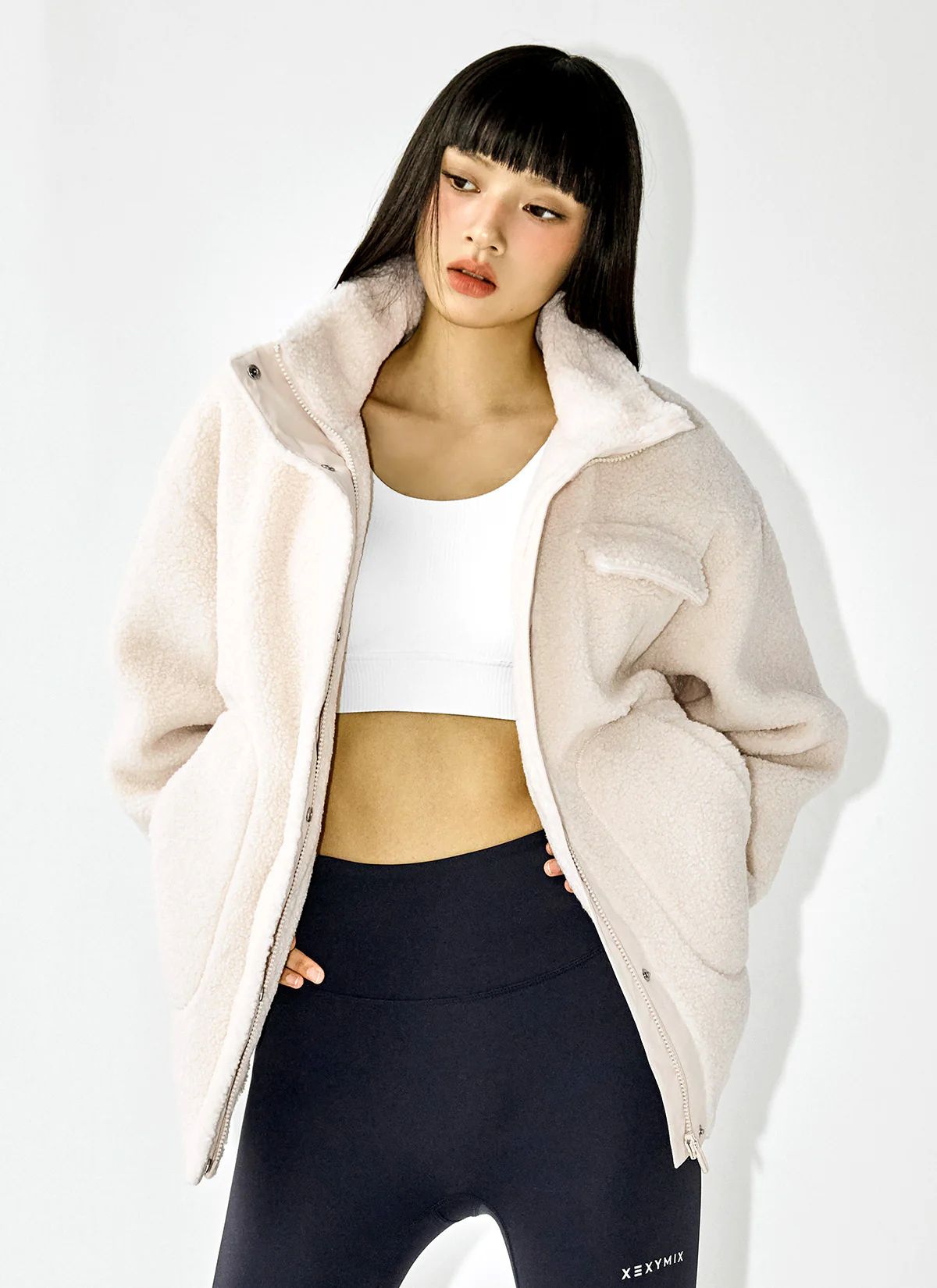 Sherpa High Neck Oversized Jacket - Image 9