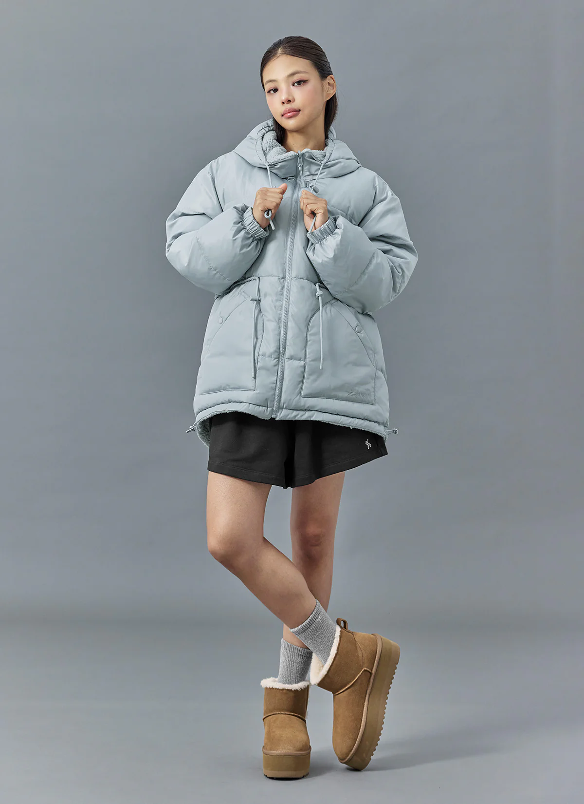 Sherpa Woven Reversible Hood Puffer Jumper - Image 17
