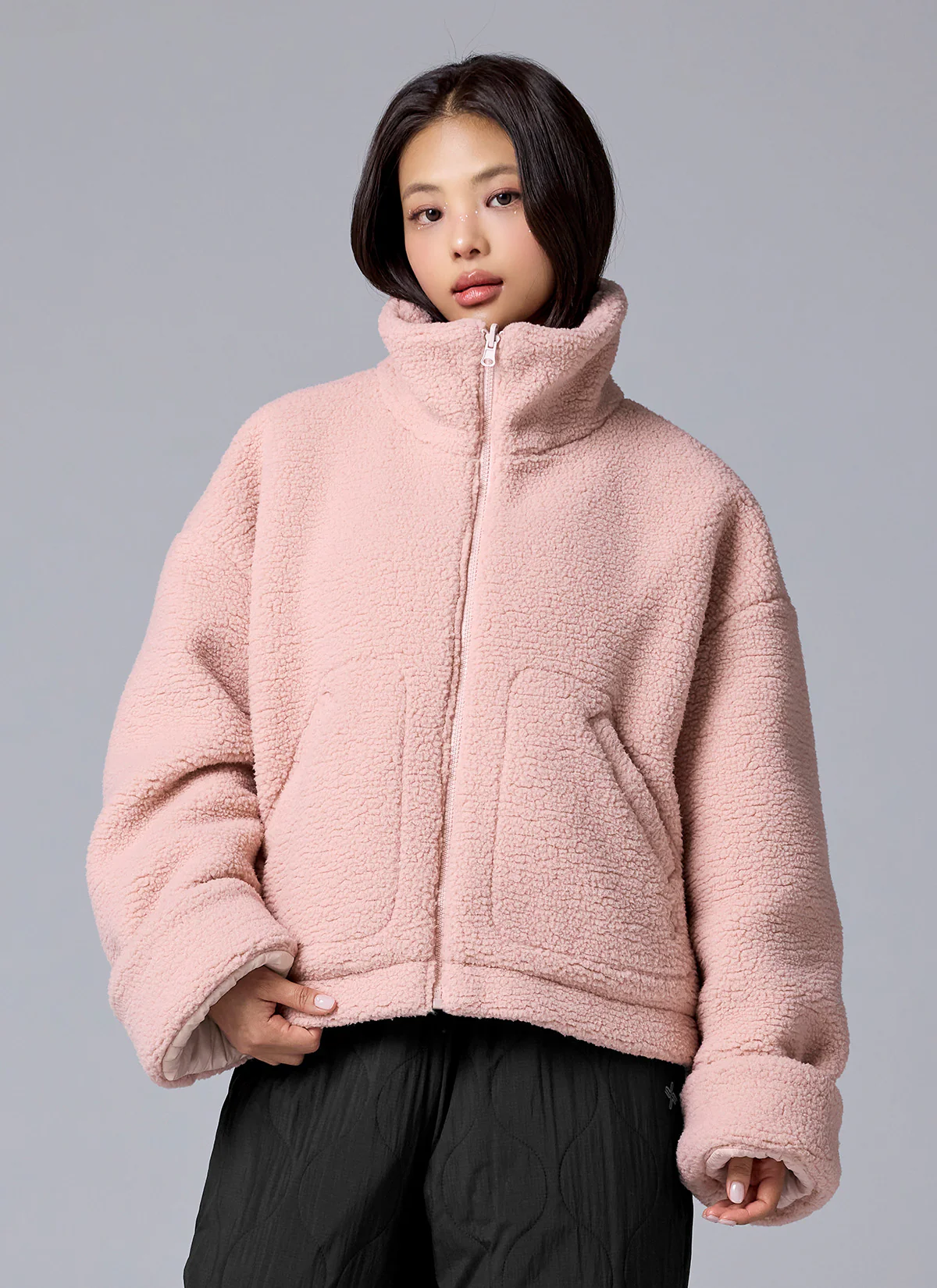 Sherpa Woven Reversible Puffer Jacket - Image 4