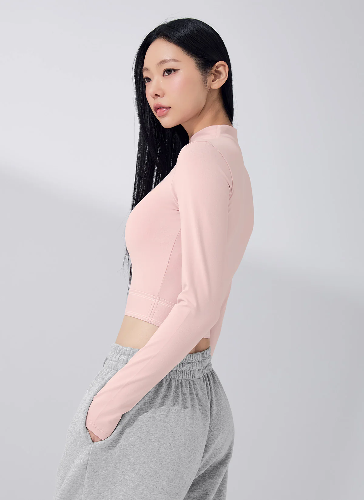 Soft Logo Band Mock Neck Long Sleeve - Image 5
