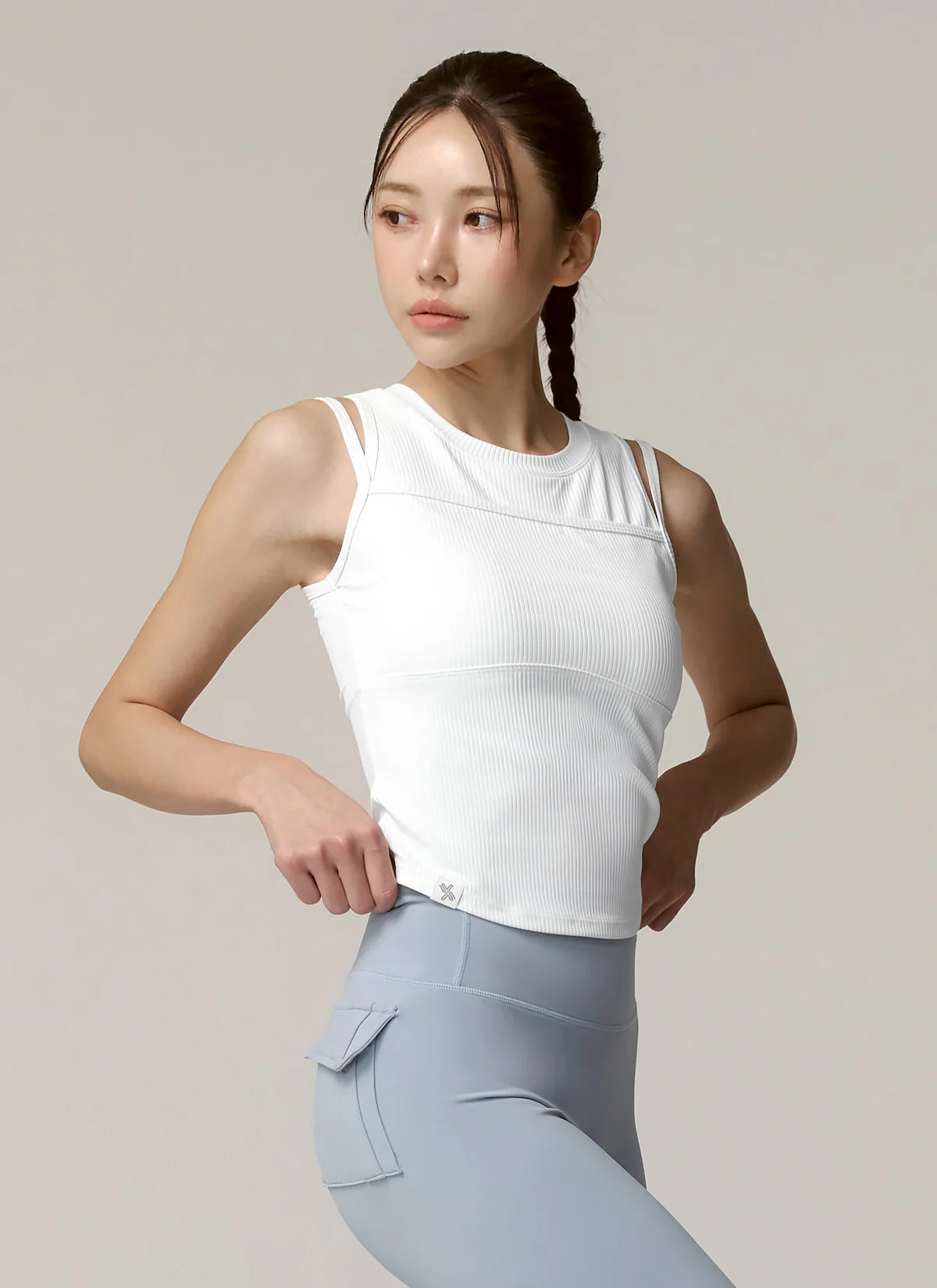 Soft Ribbed Layered Tank Top - Image 3