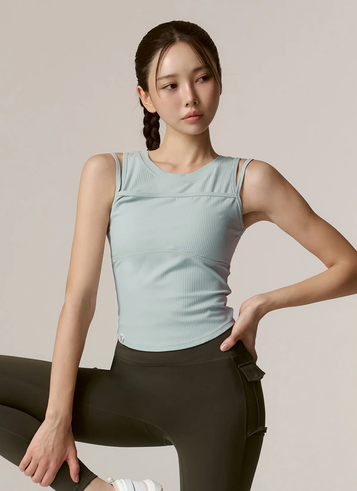 Soft Ribbed Layered Tank Top - Image 5