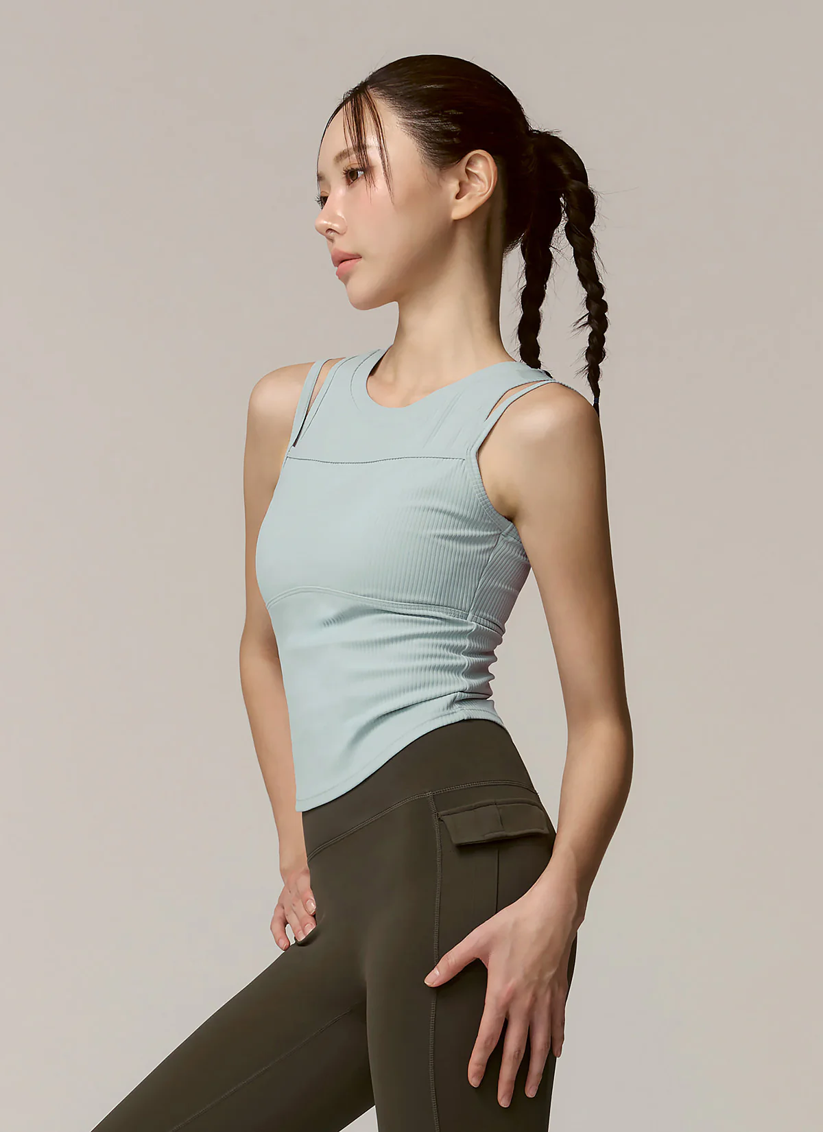 Soft Ribbed Layered Tank Top - Image 8