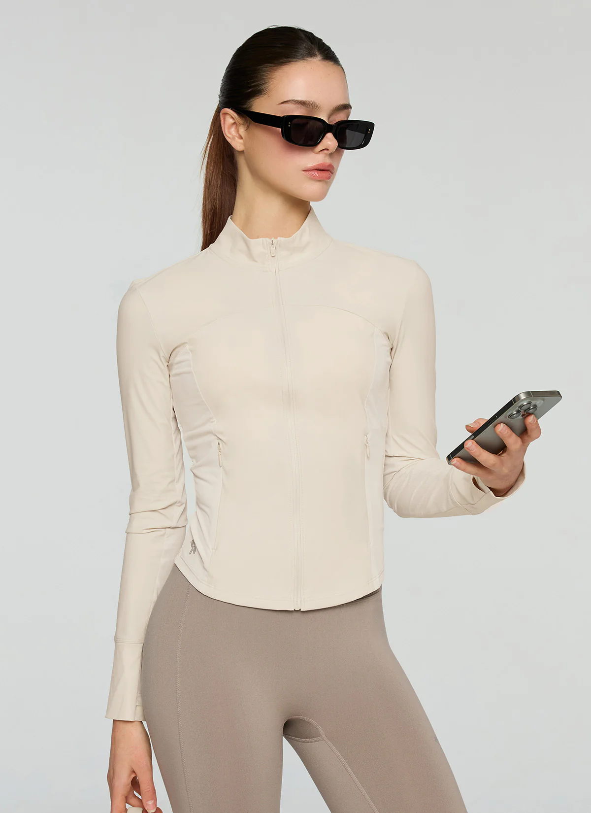 Tricot Mesh Mix Zip-Up Jacket - Image 11